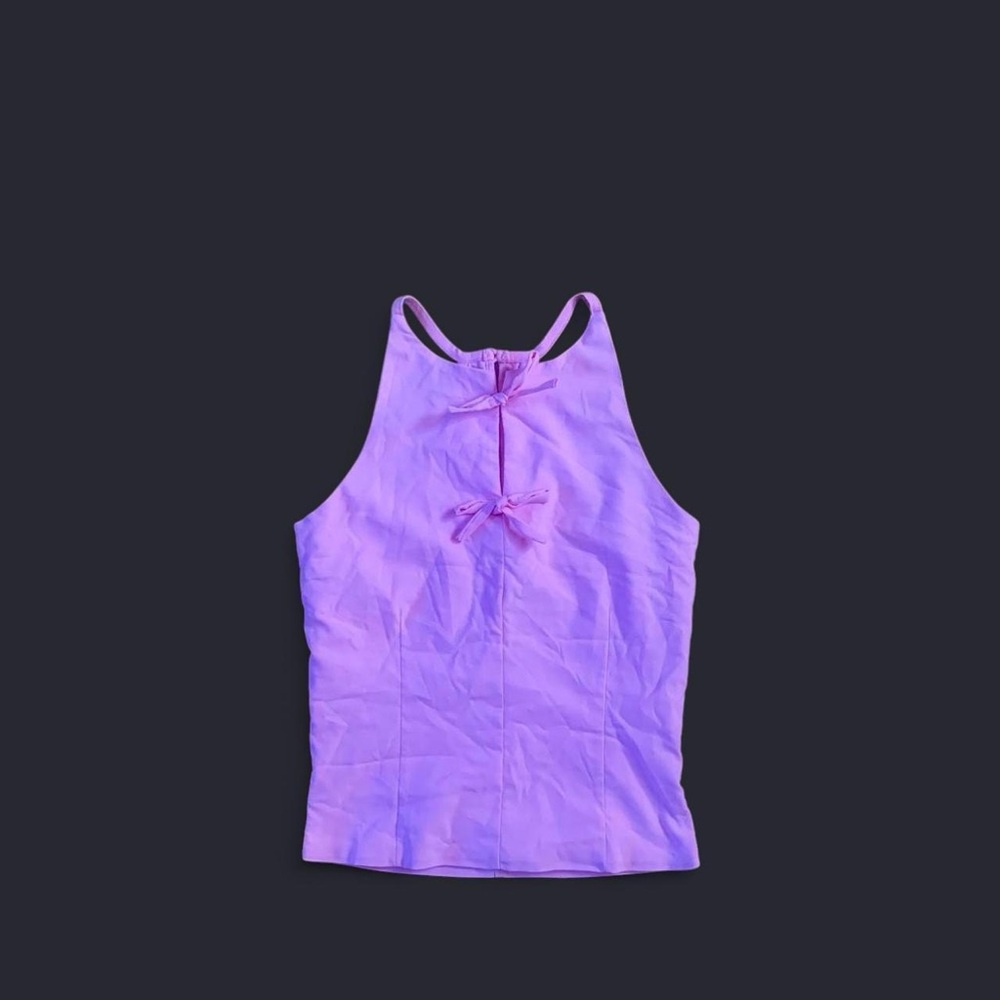 Active USA Lavender Halter Camisole with Front Tie Accents